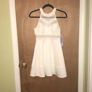 Emerald Sundae White Fit and Flare Mini Dress